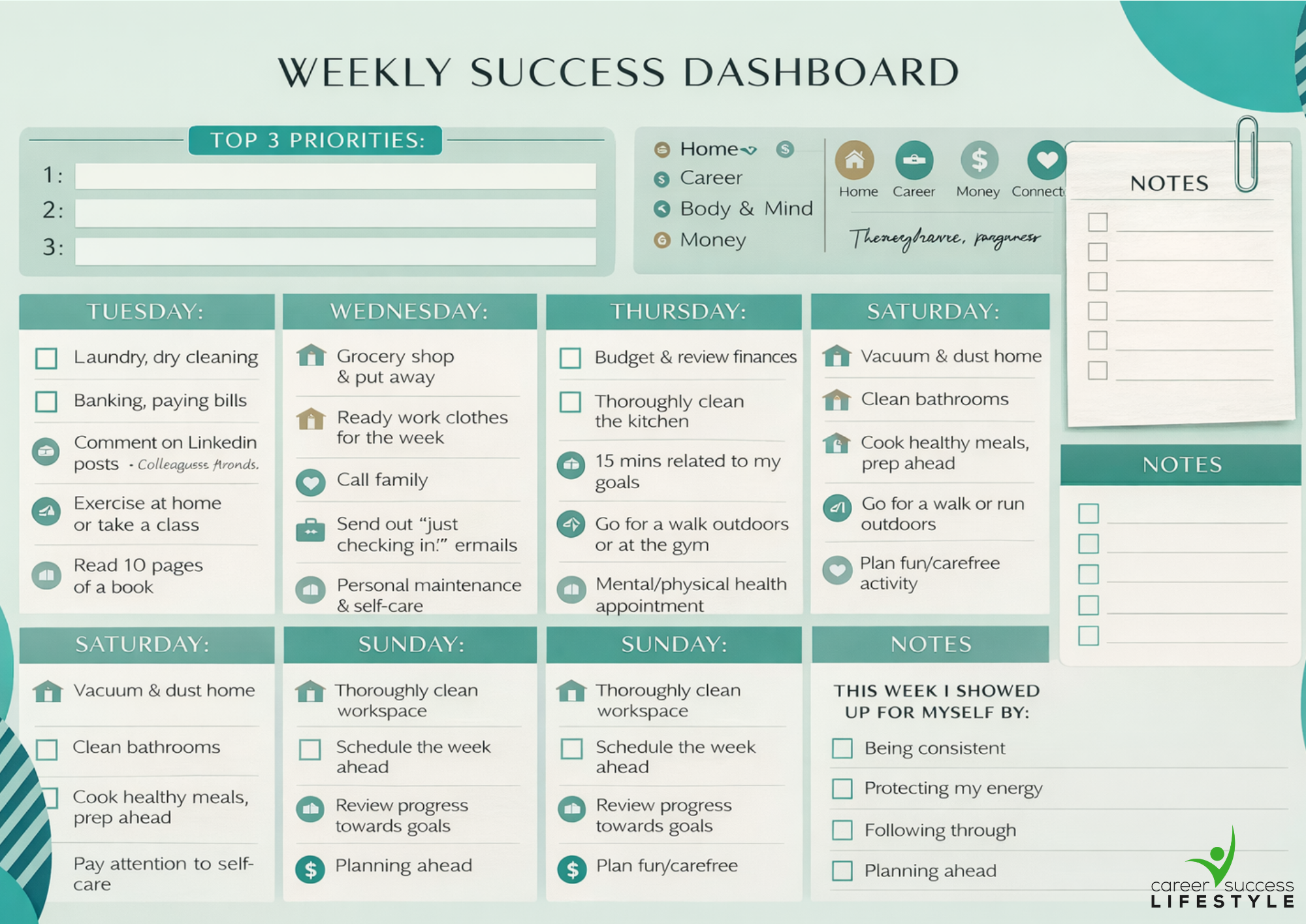 Weekly Success Dashboard preview